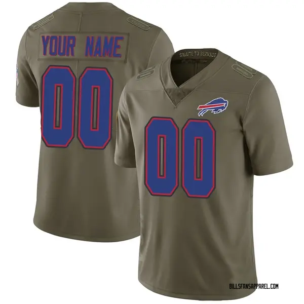 Men's Nike Buffalo Bills Custom 2017 Salute to Service Jersey - Green ...